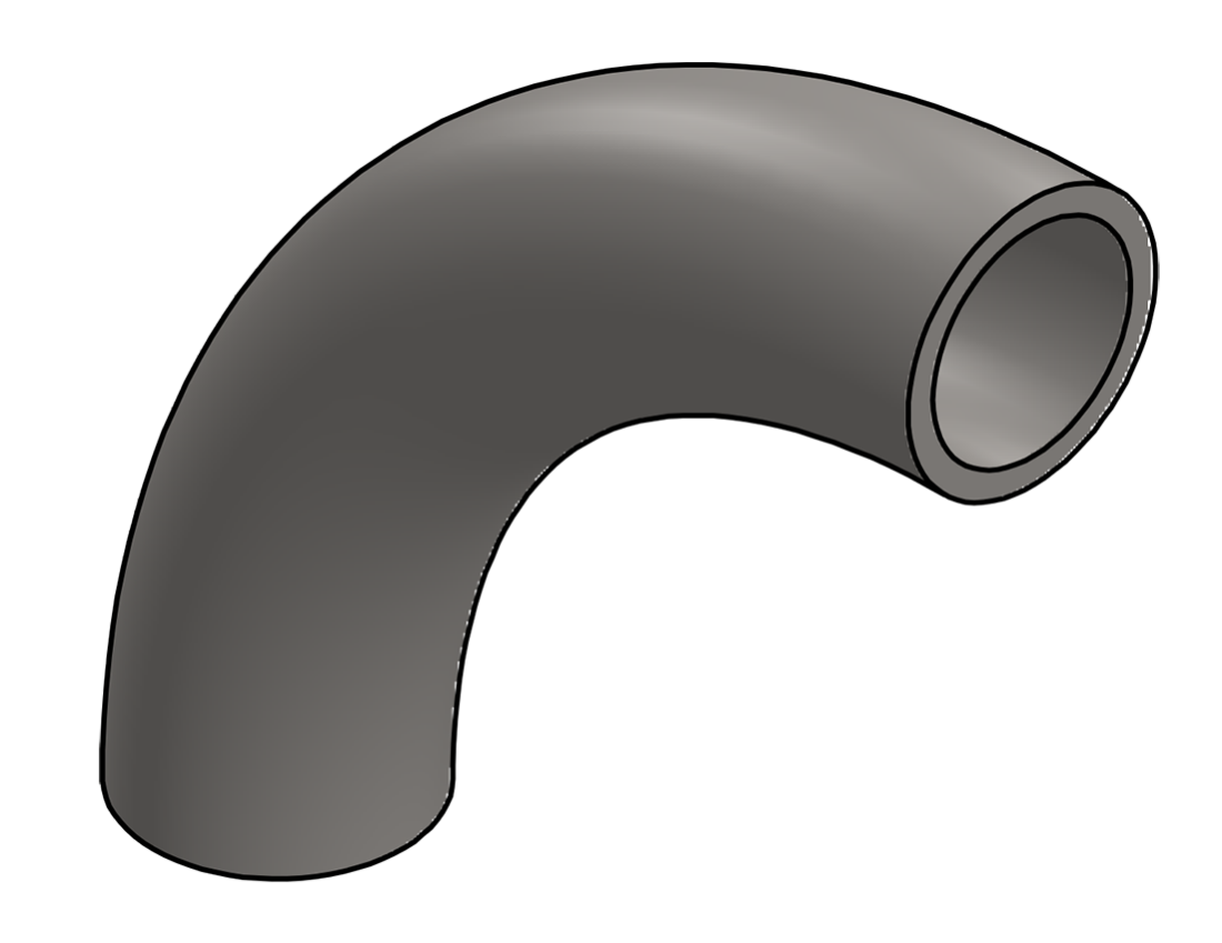 Picture of #2345 - STAINLESS STEEL 1" PIPE 90° ELBOW 4" C.L.R.