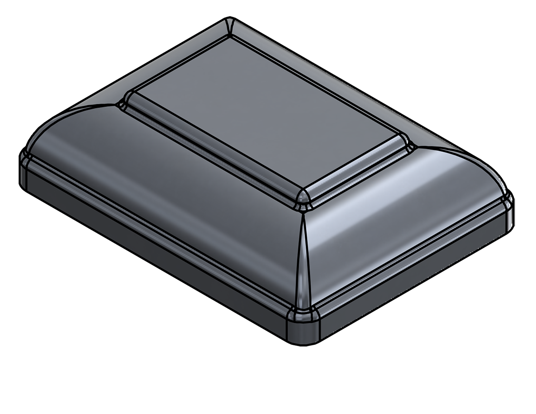 Picture of #NC340-AL - ALUMINUM 3"x4" Rectangular TUBE NEWEL CAP