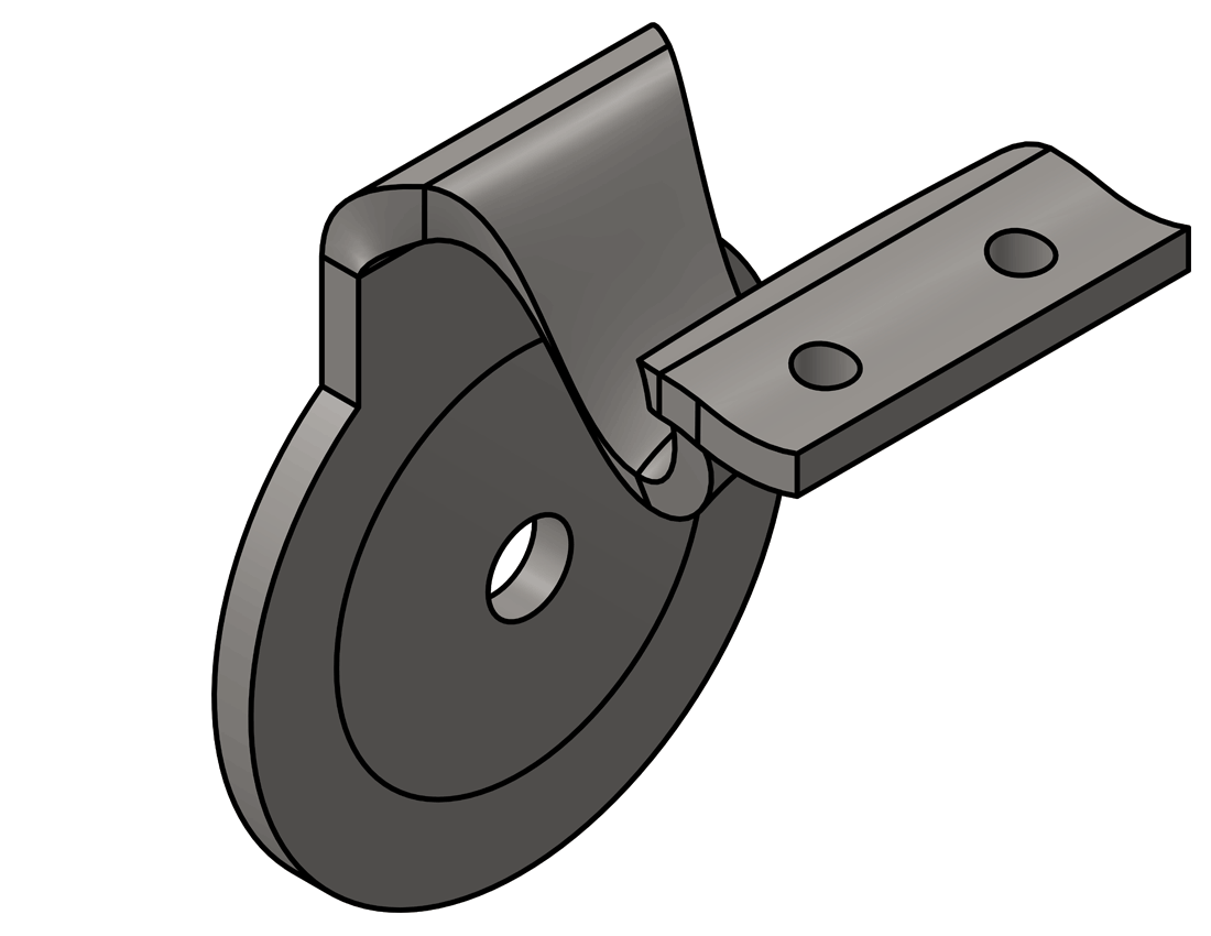 Picture of #7200-SS - STAINLESS STEEL 3/16" FORMED BRACKET, 2 1/2" C.L.